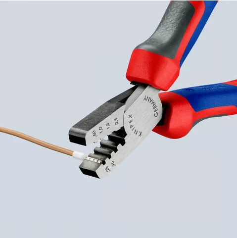 Miniatuur van KNIPEX krimptang voor adereindhulzen 0,25-2,5mm2 met 3-comp comfort handgreep KNIPEXtend (9762145A)