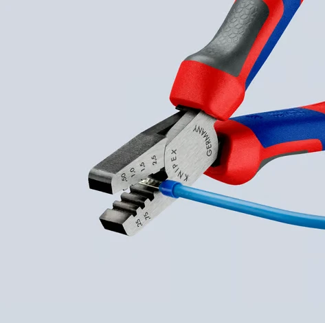 Miniatuur van KNIPEX krimptang voor adereindhulzen 0,25-2,5mm2 met 3-comp comfort handgreep KNIPEXtend (9762145A)