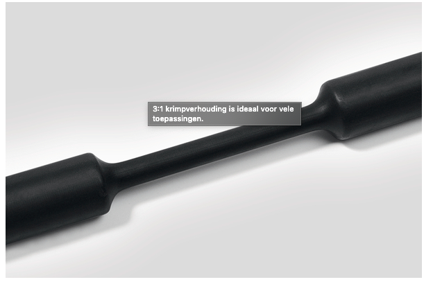 Miniatuur van HellermannTyton krimpkous zwart 3:1 dunwandig 12/4mm 1m - per 10 stuks (319-01200)