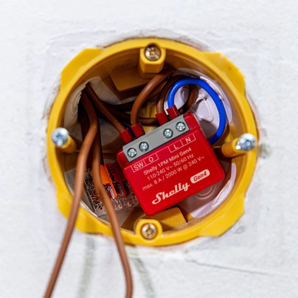 Miniatuur van Shelly 1PM slimme schakelaar mini Gen4 met WiFi en Bluetooth (S4SW-001P8EU)