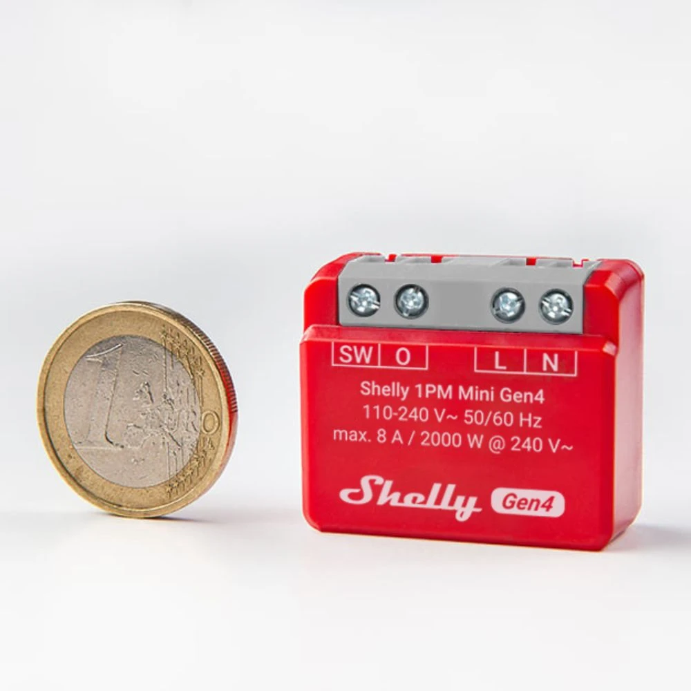 Miniatuur van Shelly 1PM slimme schakelaar mini Gen4 met WiFi en Bluetooth (S4SW-001P8EU)