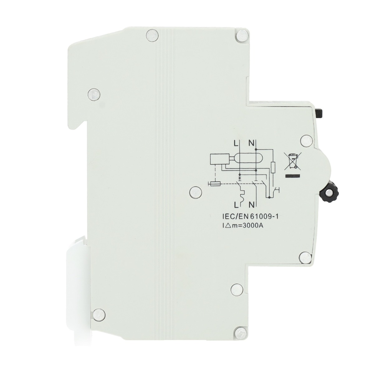 Miniatuur van EMAT differentieelautomaat 1-polig+nul 6A B-curve 30mA (85006000)