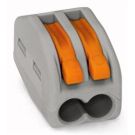 Wago steekklem 2-voudig 2,5mm2 met hendels per 50 stuks (222-412)