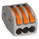 Wago steekklem 3-voudig 2,5mm2 met hendels per 50 stuks (222-413)