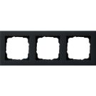 Gira E2 afdekplaat stopcontact 3-voudig - zwart mat (021309)