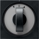 Gira afdekking jaloezieschakelaar met draaiknop - Systeem 55 Zwart mat (0666005)