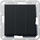 Gira wipschakelaar Brits 3-voudig Systeem 55 zwart mat (2830005)
