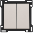 Niko centraalplaat voor serieschakelaar, wisselschakelaar + drukknop N.O., dubbele wisselschakelaar of dubbele drukknop N.O. of N.G. - Original Light Grey (102-61505)