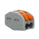 Wago steekklem 2-voudig 2,5mm2 met hendels per 50 stuks (222-412)