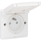 Niko Hydro waterdicht stopcontact - wit - met penaarde 16A 250V met schroefklemmen (zonder opbouwbehuizing) (701-36600)
