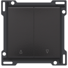 Niko centraalplaat voor tweevoudige rolluikdrukknop - Pure Bakelite Piano Black (200-65914)