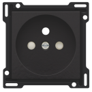 Niko centraalplaat voor stopcontact met penaarde en kinderveiligheid inbouwdiepte 28,5mm - Pure Bakelite Piano Black (200-66601)