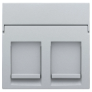 Niko centraalplaat data 2x RJ45 sterling coated (121-65200)