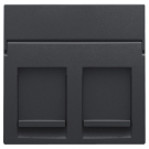 Niko centraalplaat data 2x RJ45 anthracite coated (122-65200)