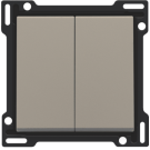 Niko centraalplaat voor serieschakelaar, wisselschakelaar + drukknop N.O., dubbele wisselschakelaar of dubbele drukknop N.O. of N.G. - Intense Bronze (123-61505)