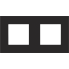 Niko afdekplaat dubbel horizontaal/verticaal - 71mm centerafstand - Pure Steel Black (161-76800)