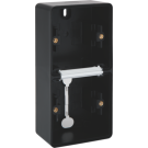 Niko Hydro waterdicht tweevoudige verticale opbouwdoos leeg met 2x membraam ingang - zwart (761-83201)