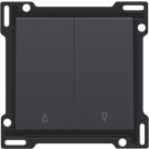 Niko centraalplaat voor tweevoudige rolluikdrukknop - Intense Antraciet (122-65914)