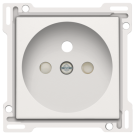 Niko centraalplaat voor stopcontact met penaarde en kinderveiligheid inbouwdiepte 28,5mm - Pure Steel White (154-66601)