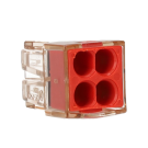 Wago steekklem 4-voudig 4mm2 rood per 100 stuks (773-604)