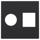 Niko centraalplaat voor combinatie coax met RJ45 - Pure Steel Black (161-65702)