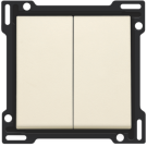 Niko centraalplaat voor serieschakelaar, wisselschakelaar + drukknop N.O., dubbele wisselschakelaar of dubbele drukknop N.O. of N.G. - Original Cream (100-61505)