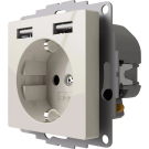 2USB inCharge PRO universeel 55x55 WCD met 2x USB 2,4A - zuiver wit glans RAL9010 (2U-449276)