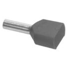 SOLAR twin adereindhuls geïsoleerd 2x0.75mm2 hulslengte 8mm grijs - per 100 stuks (1505162)