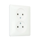 Gira 2-voudig stopcontact zonder randaarde - zuiver wit glanzend (079803)