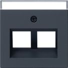 Gira afdekking met 30° en tekstkader voor draagring Modular Jack 2-voudig zwart mat (2640005)