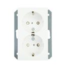 Gira stopcontact met randaarde, shutter en symbool 2-voudig voor 1-voudig apparaatdoos - systeem 55 zuiver wit mat (273127)