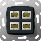 Gira MJ RJ45 Cat6A 10Gbit 4v kppl. Basiselement - zwart (569810)