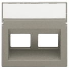 Niko centraalplaat data 2x RJ45 schuine uitgang bronze coated (123-65400)
