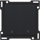 Niko centraalplaat voor tweevoudige rolluikdrukknop - Intense Matt Black (161-65914)