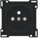 Niko centraalplaat voor stopcontact met penaarde en kinderveiligheid inbouwdiepte 28,5mm - Intense Matt Black (161-66601)