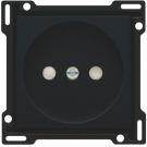 Niko centraalplaat voor stopcontact zonder aarding met kinderveiligheid inbouwdiepte 21mm - Intense Matt Black (161-66501)