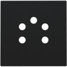 Niko centraalplaat voor 5-polige telefooncontactdoos - Intense Matt Black (161-69001)