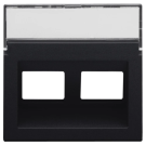 Niko centraalplaat data 2x RJ45 schuine uitgang black coated (161-65400)