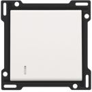 Niko centraalplaat voor enkelvoudige schakelaar of drukknop met transparant venstertje - Pure Steel White (154-60005)