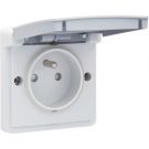 Niko Hydro waterdicht stopcontact - grijs -  met penaarde 16A 250V met insteekklemmen (zonder opbouwbehuizing) (700-36605)
