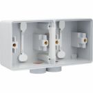 Niko Hydro tweevoudige horizontale opbouwdoos - leeg met 2x M20 ingang - grijs (700-84802)