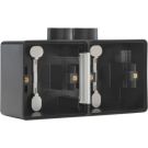 Niko Hydro waterdicht tweevoudige horizontale opbouwdoos leeg met 2x M20 ingang - zwart (761-84802)