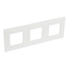 Legrand afdekplaat stopcontact 3-voudig 71mm centerafstand horizontaal - Valena Next Wit Opaal (741103)