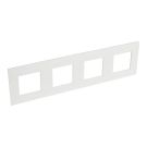 Legrand afdekplaat stopcontact 4-voudig 71mm centerafstand horizontaal - Valena Next Wit Opaal (741104)