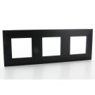 Legrand afdekplaat stopcontact 3-voudig 71mm centerafstand - Valena Next Zwart Gefumeerd (741153)