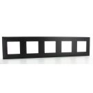 Legrand afdekplaat stopcontact 5-voudig 71mm centerafstand - Valena Next Zwart Gefumeerd (741155)