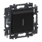 Legrand wisselschakelaar met controlelamp volledig apparaat met wip 10A met steekklemmen en spanklauwen - Valena Next Zwart Gefumeerd (741741)