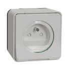 Schneider Electric opbouw stopcontact 1-voudig met penaarde IP55 - Mureva wit (MUR39030)