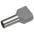 Cimco twin adereindhuls geïsoleerd 2x0,75mm² hulslengte 8mm grijs DIN - 100 stuks (187703)