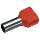 Cimco twin adereindhuls geïsoleerd 2x1mm² hulslengte 8mm rood DIN - 100 stuks (187705)